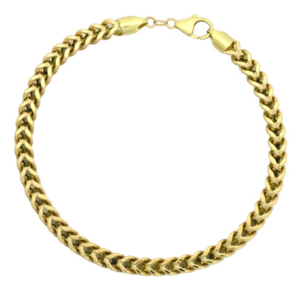 9ct Yellow Gold Franco Bracelet 9.5" 5mm