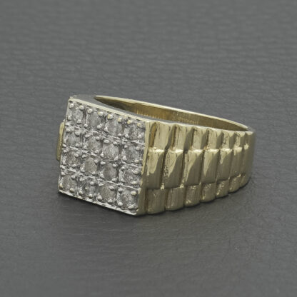 9ct Yellow Gold 0.50ct Diamond Watch Strap Signet Ring - Image 3
