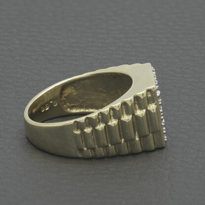 9ct Yellow Gold 0.50ct Diamond Watch Strap Signet Ring - Image 4