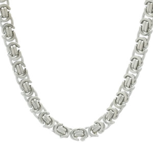 9ct White Gold Byzantine Chain 22.5&#8243; 7mm