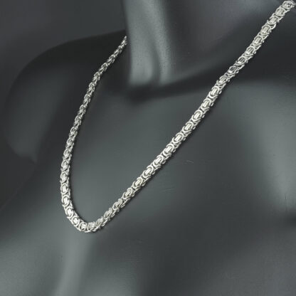 9ct White Gold Byzantine Chain 22.5" 7mm - Image 3