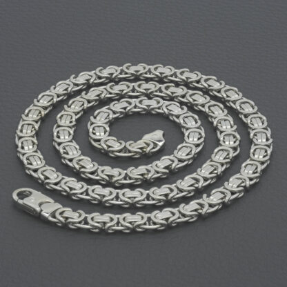 9ct White Gold Byzantine Chain 22.5" 7mm - Image 2