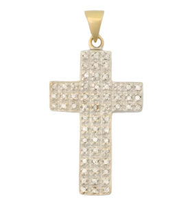 9ct Yellow Gold Diamond Cross Pendant