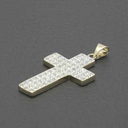 9ct Yellow Gold Diamond Cross Pendant - Image 2