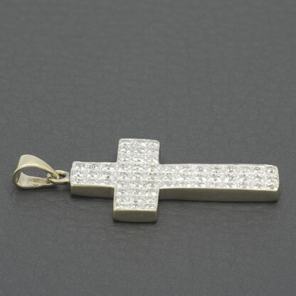 9ct Yellow Gold Diamond Cross Pendant - Image 3