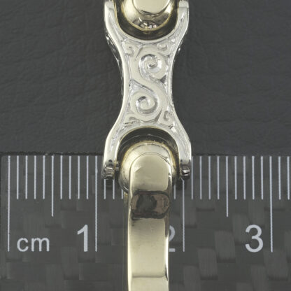 9ct Yellow And White Gold Fancy Link Bracelet 9" 10mm - Image 4