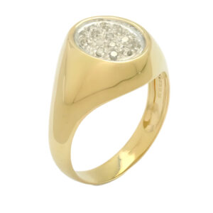 9ct Yellow Gold Diamond Signet Ring