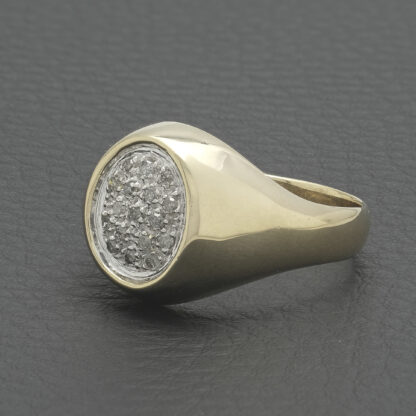 9ct Yellow Gold Diamond Signet Ring - Image 3
