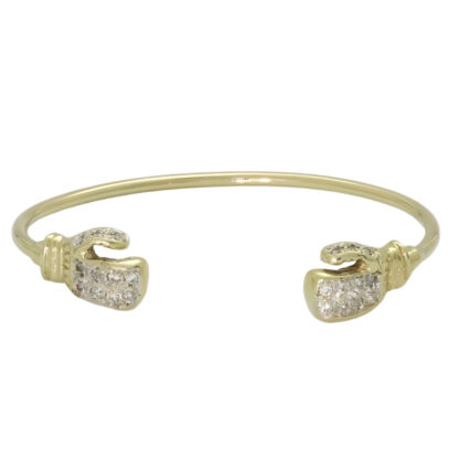 9ct Yellow Gold Boxing Gloves Torque Bangle