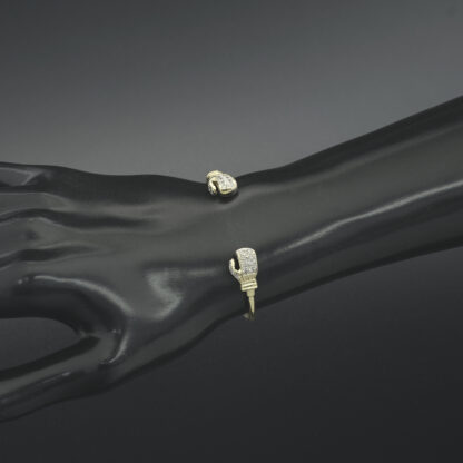 9ct Yellow Gold Boxing Gloves Torque Bangle - Image 4