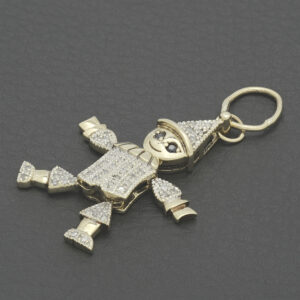 9ct Yellow Gold Diamond Clown Pendant