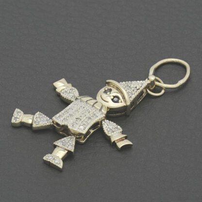 9ct Yellow Gold Diamond Clown Pendant - Image 2