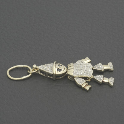 9ct Yellow Gold Diamond Clown Pendant - Image 3
