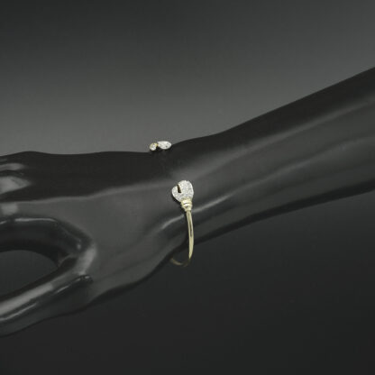 9ct Yellow Gold Gemstone Boxing Gloves Torque Bangle - Image 2