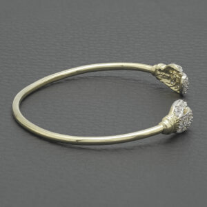 9ct Yellow Gold Gemstone Boxing Gloves Torque Bangle