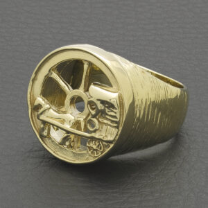 9ct Yellow Gold Horse & Cart Ring