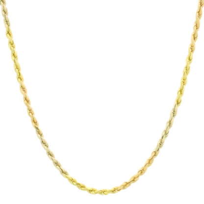 18ct Tri-Colour Gold Rope Chain 21.5" 2.5mm