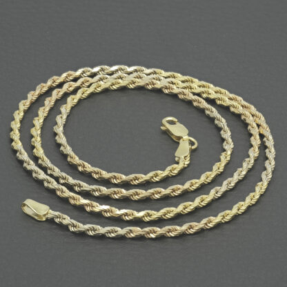 18ct Tri-Colour Gold Rope Chain 21.5" 2.5mm - Image 2