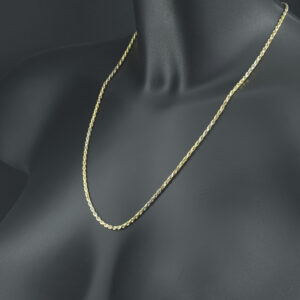 18ct Tri-Colour Gold Rope Chain 21.5″ 2.5mm