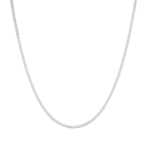 18ct White Gold Box Link Chain 17&#8221; 2mm