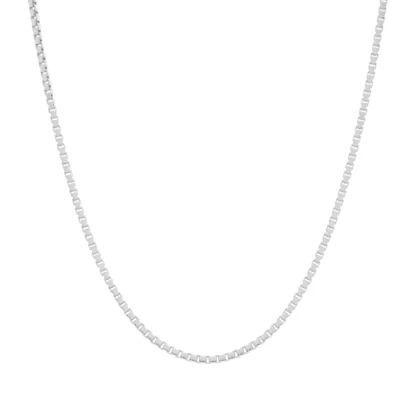 18ct White Gold Box Link Chain 17'' 2mm