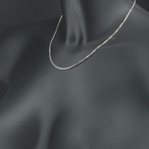 18ct White Gold Box Link Chain 17&#8221; 2mm