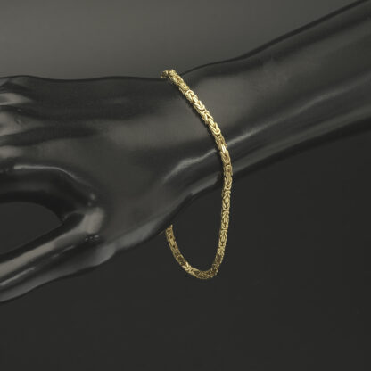 14ct Yellow Gold King Bracelet 8'' 2.5mm - Image 3