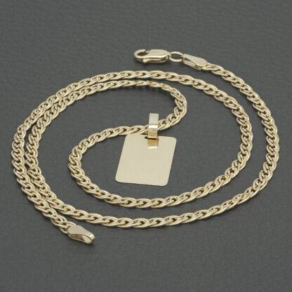 14ct Rose Gold Fancy Link Chain And Pendant 18'' 3mm - Image 2