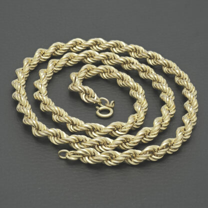 9ct Yellow Gold Rope Chain 23.5" 6.5mm - Image 2