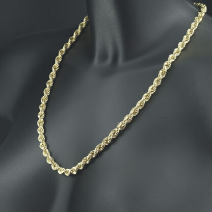 9ct Yellow Gold Rope Chain 23.5" 6.5mm - Image 4