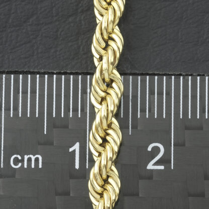 9ct Yellow Gold Rope Bracelet 7.5'' 4mm - Image 2
