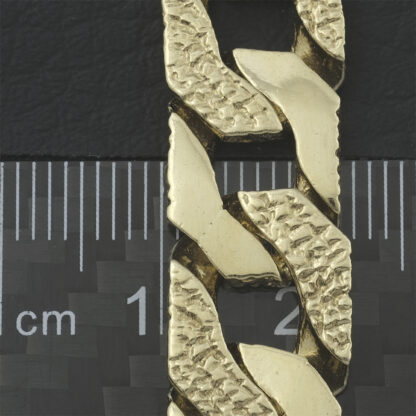 9ct Yellow Gold Patterned Curb Chain 24.5'' 11.5mm - Image 3