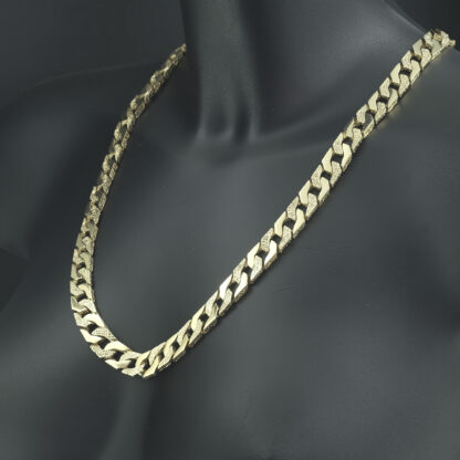 9ct Yellow Gold Patterned Curb Chain 24.5'' 11.5mm - Image 4