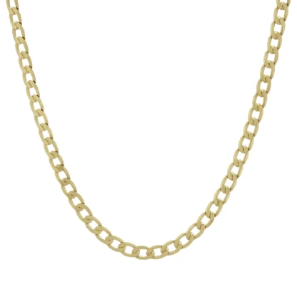 9ct Yellow Gold Curb Chain 18" 4.5mm