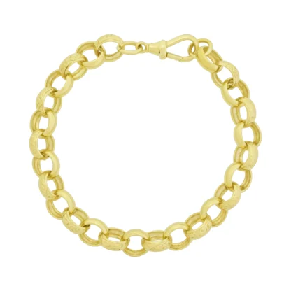 9ct Yellow Gold Belcher Bracelet 9" 11mm