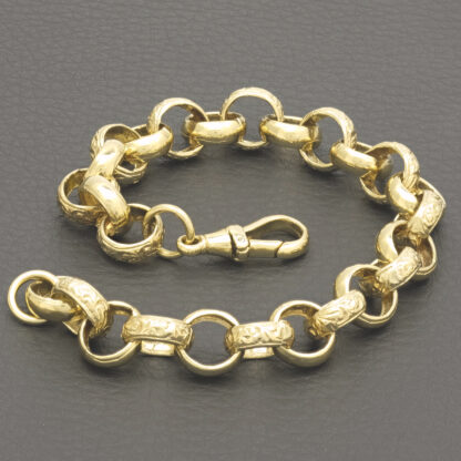9ct Yellow Gold Belcher Bracelet 9" 11mm - Image 2