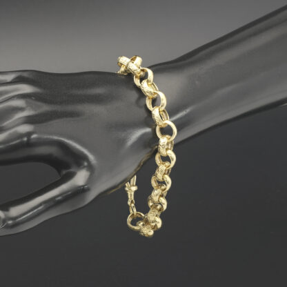 9ct Yellow Gold Belcher Bracelet 9" 11mm - Image 4