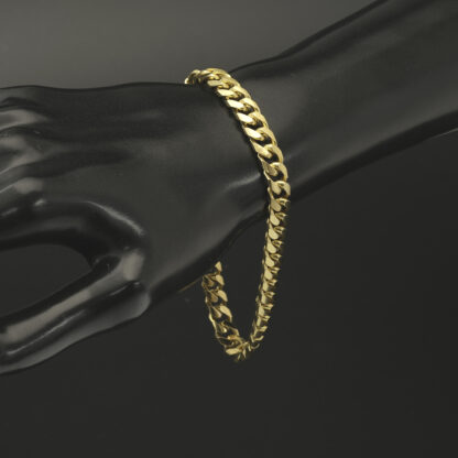 9ct Yellow Gold Curb Bracelet 9'' 7mm - Image 2