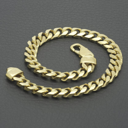 9ct Yellow Gold Curb Bracelet 9'' 7mm - Image 3