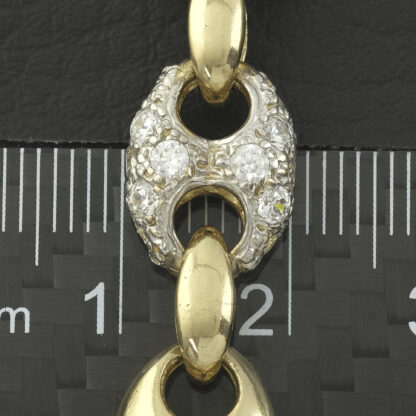 9ct Yellow Gold Gemstone Fancy Link Bracelet 7.5" 10mm - Image 4