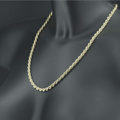9ct Yellow Gold Rope Chain 22" 5mm - Image 4
