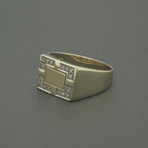 9ct Yellow Gold Diamond Signet Ring