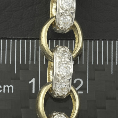9ct Yellow Gold Gemstone Belcher Bracelet 7.5" 9mm - Image 4