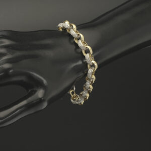 9ct Yellow Gold Gemstone Belcher Bracelet 7.5&#8243; 9mm