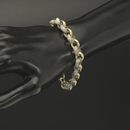 9ct Yellow Gold Gemstone Belcher Bracelet 7.5" 9mm - Image 3