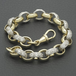 9ct Yellow Gold Gemstone Belcher Bracelet 7.5&#8243; 9mm