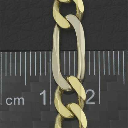 18ct Yellow & White Gold Figaro Chain 23.5" 7mm - Image 3