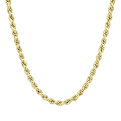 18ct Yellow Gold Rope Chain 19.5" 4.5mm