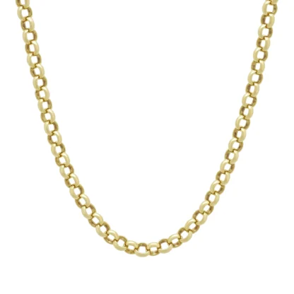 9ct Yellow Gold Belcher Chain 24.5" 5mm
