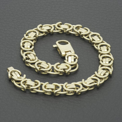 9ct Yellow Gold Byzantine Bracelet 8.5" 8mm - Image 3